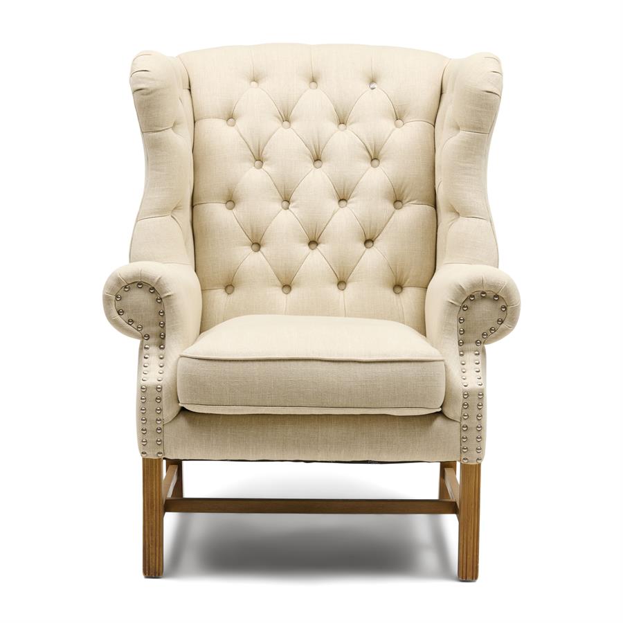 Franklin Park Wing Chair Linen Flax