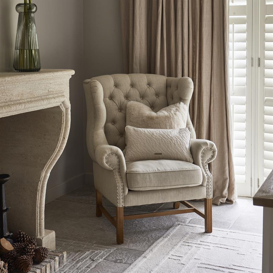 Franklin Park Wing Chair Linen Flax