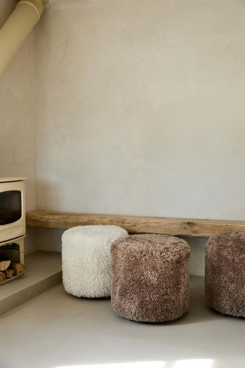 Bowery Footstool White Lion
